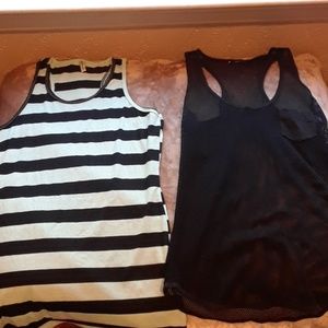 Mint Green &Black Tank, Black Mesh Tank